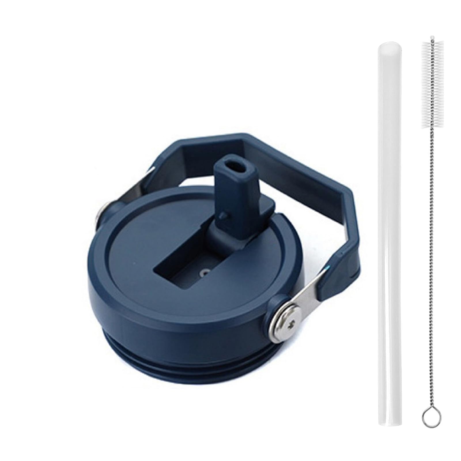 Photo 1 of Replacement Tumbler Lid for Stanley IceFlow 20 oz 30 oz Flip Straw Lid with Reusable Straw,Cleaning Brush (Blue, 20oz & 30oz)