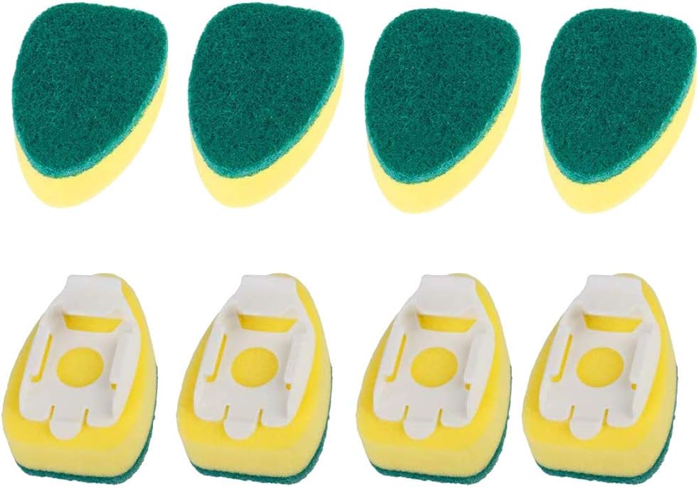 Tenrry 8Pcs Dishwand Refill Replacement Heads Sponge Brush Dish Scrubber Pads for Kitchen Sink