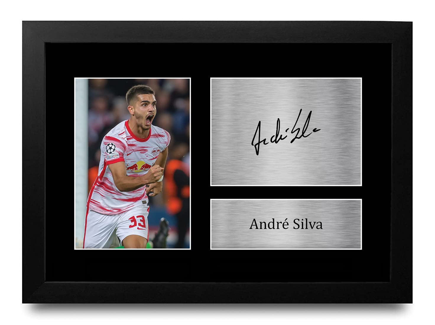 HWC Trading FR A4 Andre Silva RB Leipzig Gifts Printed Signed Autograph Picture for Football Fans and Supporters - A4 Framed