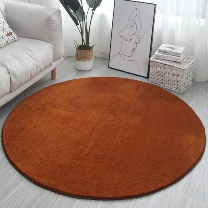 JFBZS Alfombra Redonda Peluda Sala de Estar Dormitorio, cojín de la