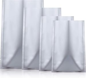 25 Pieces Mylar Aluminum Foil Bags, Metallic Mylar Foil Flat Heat Sealable Bags Storage Bags Pouch for Food Coffee Tea Beans (7.9