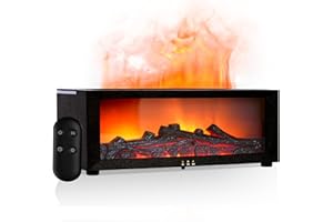 Fireplace Diffuser, Flame Fireplace Essential Oil Diffuser, 150ML Ultrasonic Cool Mist Humidifier with Remote Control and 7 C