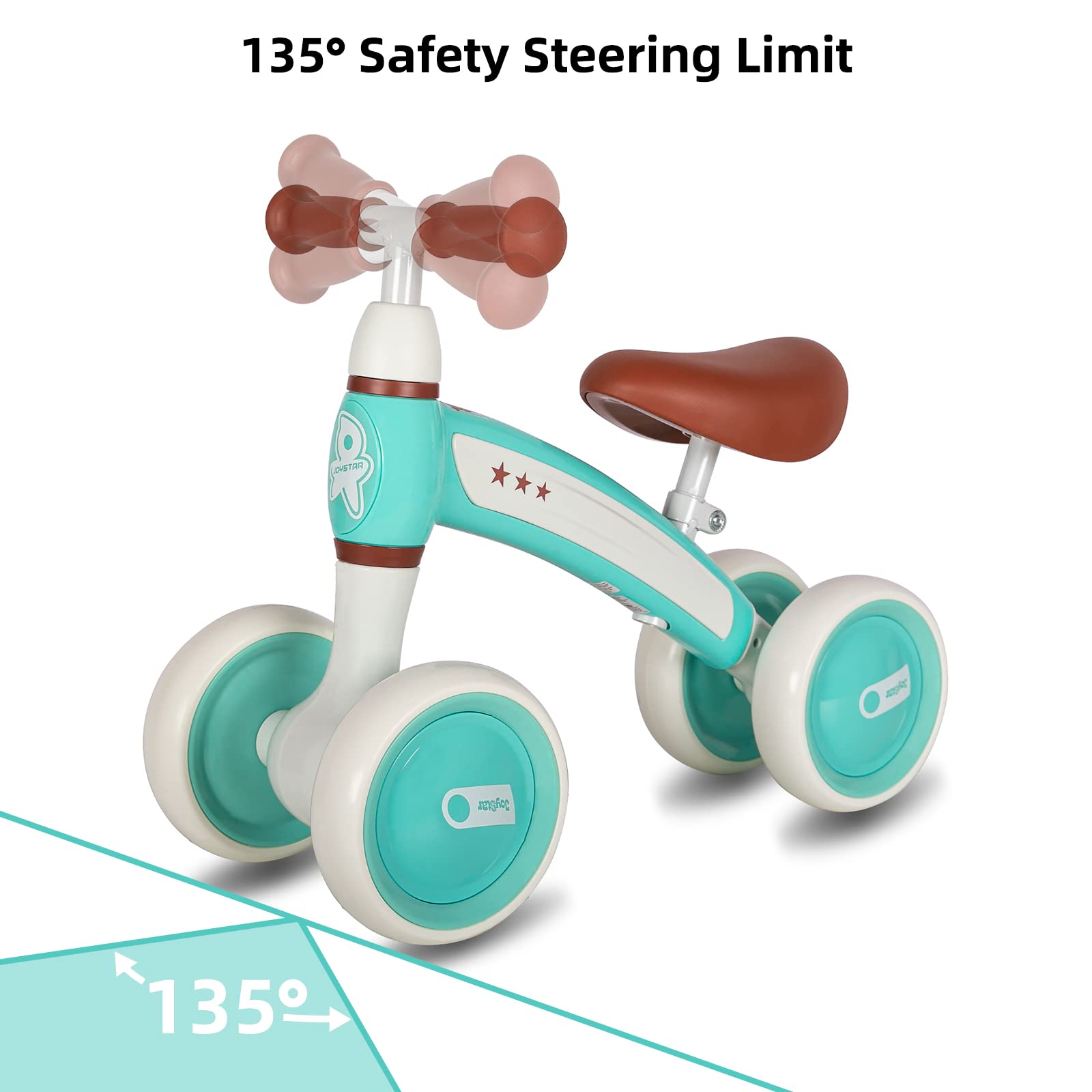 JOYSTAR Baby Balance Bike for 2 Year Old No Pedal 4 Wheels Toddler Bike, Toddler Ride On Toys for Ages 1-3 Years Boys Girls Best First Birthday Gifts