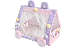 Milageto Doll Tent Bed, Comfort Mini Tent Dollhouse Accessories, Cute Figure Sleeping Bed