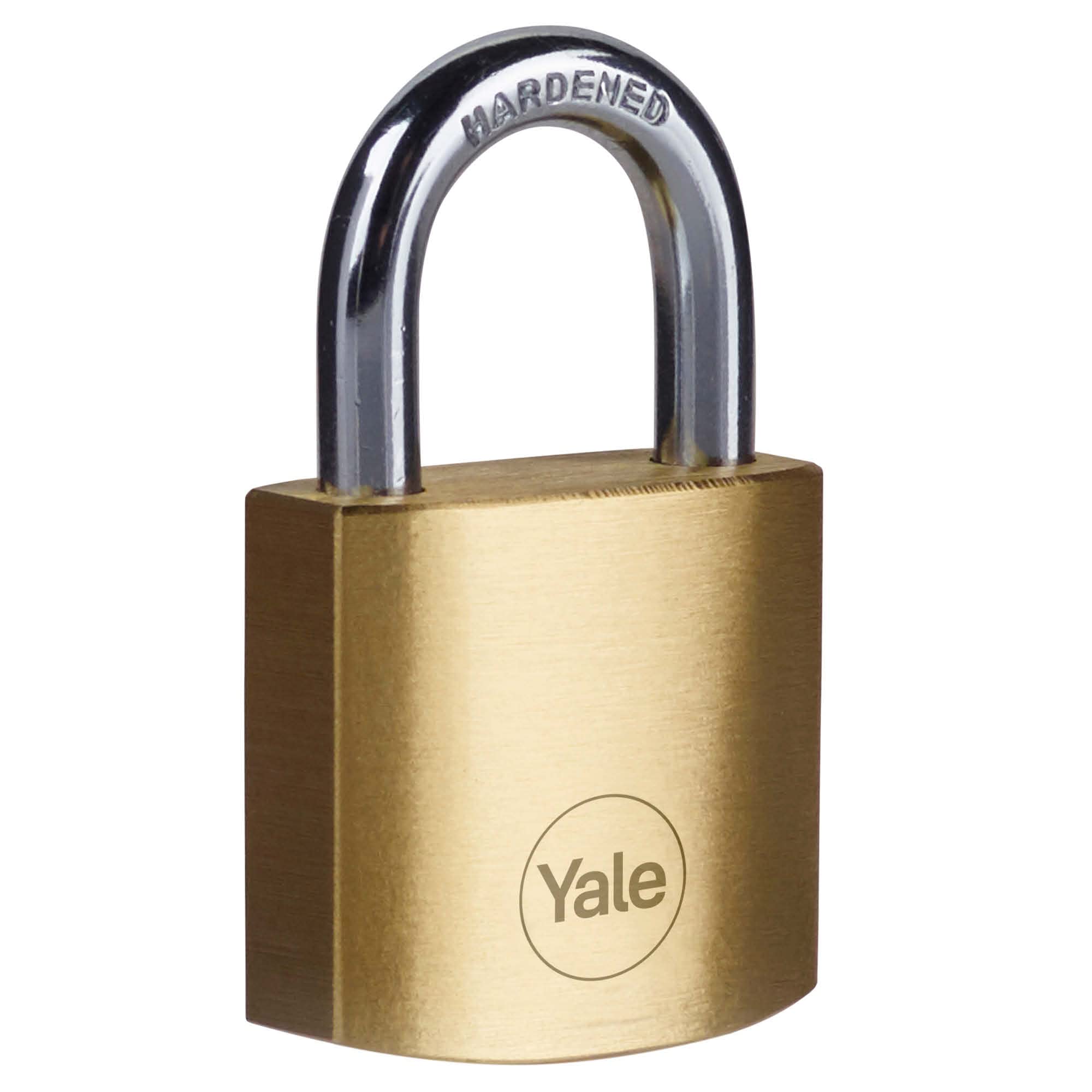 Yale - Y110B/30/115/1 Standard Security 30mm Brass Padlock - Open Hardened Steel Shackle - 3 Keys