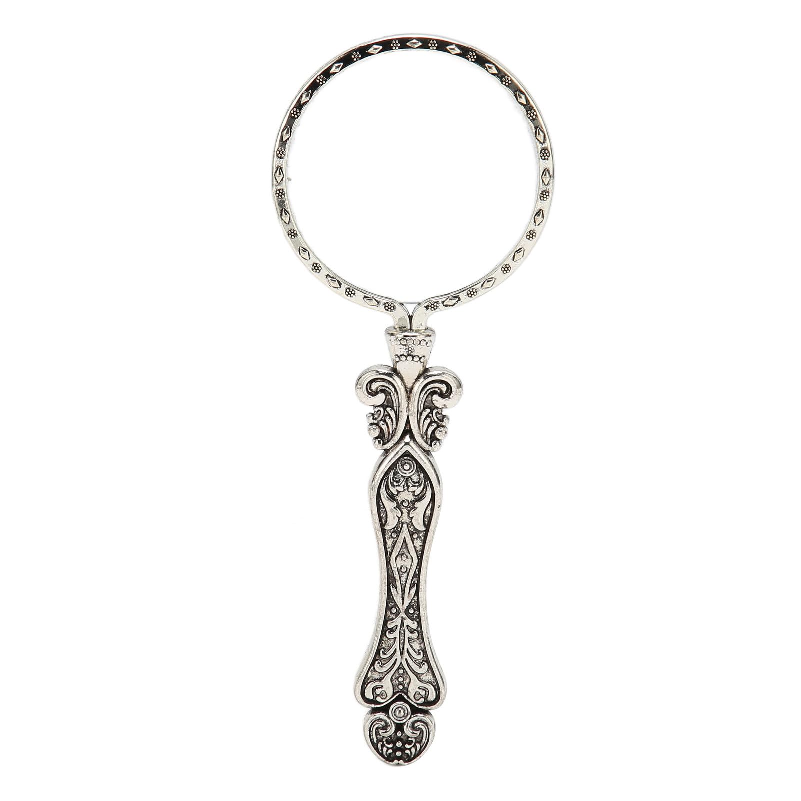 Magnifying Glass, 3X Magnification Magnifier Handheld Magnifier with Exquisite Pattern and Anti Slip Handle, Antique Decorative Magnifying Glass for Reading, Inspection