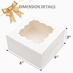 Bakepacker 100pcs White Bakery Boxes with Window