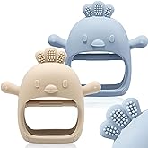 ChooKaChoo 2 Pack Baby Teething Toy Silicone Teething Mitten for Babies Over 3 Months Anti Dropping Wrist Hand Teethers Baby Chew Toys for Sucking Needs, BPA Free