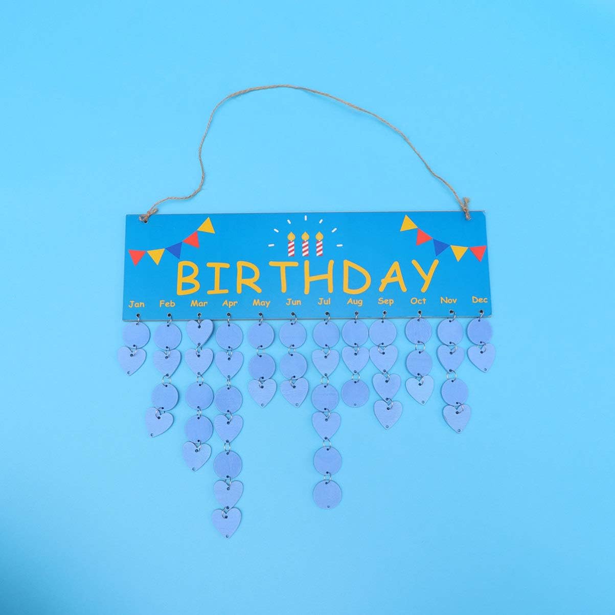 Amosfun Famille Calendrier Anniversaire En Bois Conseil Danniversaire De Famille Plaque De Signe De Calendrier Pour Diy Decoration De Noel Anniversaire Cadeau Bleu Fournitures De Bureau Fambui Calendriers Agendas Et Organiseurs