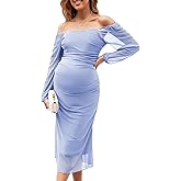 CYCLAMEN Mesh Maternity Dress Cocktail Wedding Guest Baby Shower Pregnancy Shoot Summer Pastel Floral Sparkly