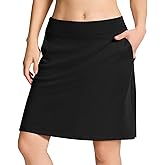 Yogipace Women's 20" Modest Knee-Length Active Skirt, UV-Protective Long Athletic Golf Tennis Skort with Pockets