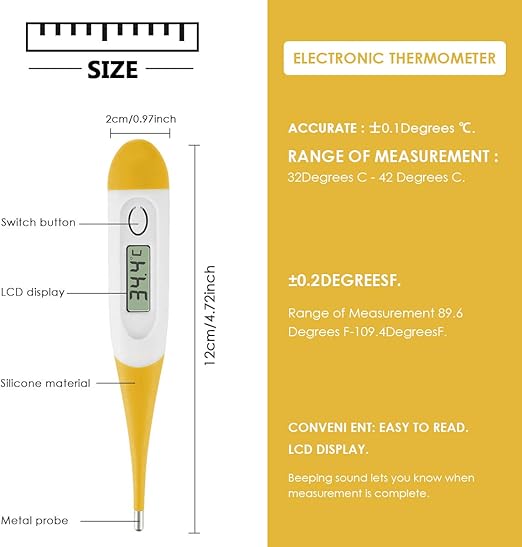 Niet Digitale Body Thermometer Orale Onderarm Temperatuur Thermometer Met Lcd Display Snel Lezen Temperatuur Meter Voor Baby Volwassenen Of Kinderen Amazon Nl
