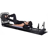 AeroPilates Reformer 4420 Plus Floor Mat - Pilates Machine | Home gym, 4-cord adjustable resistance, cardio rebounder, foldable frame with wheels, 300 lbs capacity, 4 videos, wall chart