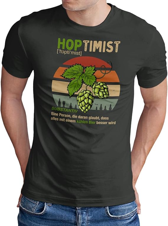 Hoptimist Bier Hoodie - Lustiger Bierkrug Pullover Mit Hopfen Malz Design Perfekt Fürs Bierzelt