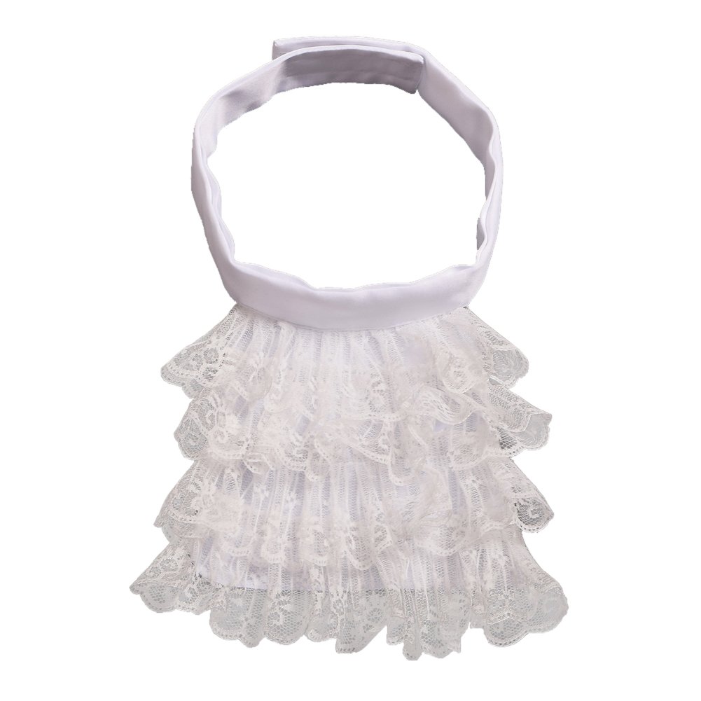 BLESSUME Steampunk Lace Jabot White