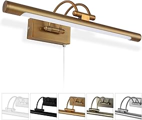 MantoLite LED Lámparas de Pared 8W,Dormitorio Iluminación de Interior Con Cabeza de Lámpara Giratoria e Interruptor,Baño Espejo Apliques de Pared 40CM 560LM Blanco Cálido (Latón Mate 40CM) [Clase de eficiencia energética A++]