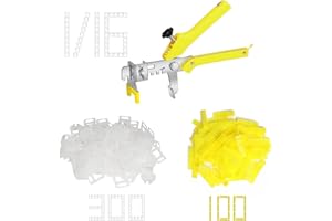 Storystore Tile Leveling System Tiles Leveler Spacers - 1/16 Inch 300 Piece Leveling Spacer Clips 100 Piece Reusable Wedges a