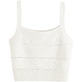 SweatyRocks Women's Sleeveless Solid Knit Straps Crop Tank Tops