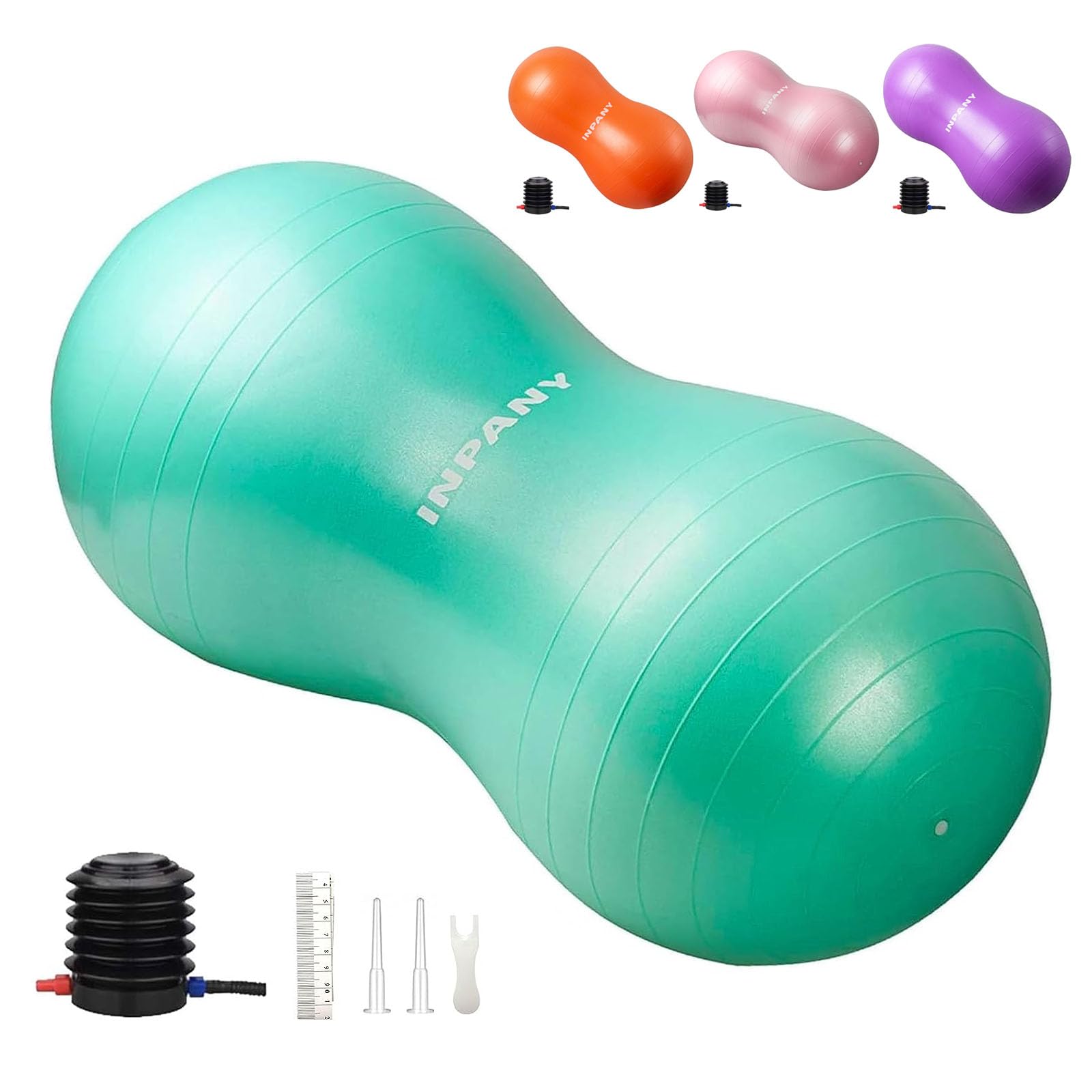 Photo 1 of INPANY Peanut Ball - Anti Burst Exercise Ball for Labor Birthing, Physical Therapy for Kids, Core Strength, Home & Gym Fintness (Include Pump)