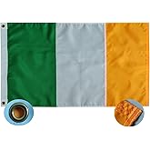 Ireland Flag 3x5Ft- Irish National Flag Sewn Stripes Premium Irish Flags Outdoors Indoors 210D Heavy Duty Oxford With Brass Grommmets
