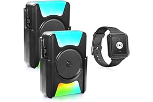 DAYTECH Wireless Caregiver Pager Smart Call System 1 SOS Call Buttons/Transmitters 2 Receivers,500+ Feet Call Button for Home/Elderly/Patient/Disabled