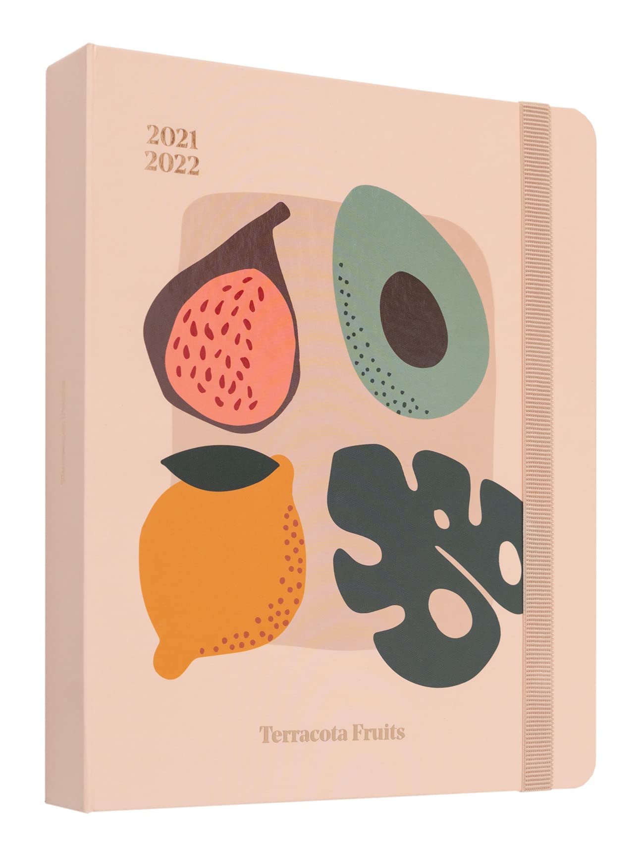 Kokonote Official Terracota Fruits A5 2022 Week To View Diary - 2022 Weekly Planner - A5 Planner With Stickers and Pocket - 2022 Diary