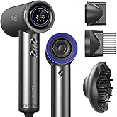 TYMO Hair Dryer with Diffuser for Women - 1500W Professional High Speed Blow Dryer with Comb, 110,000RPM Fast Dry, 200 Million Ionic Hairdryer, 4 Temps & 3 Speeds, 8 Ft Cord for Salon, Graphite