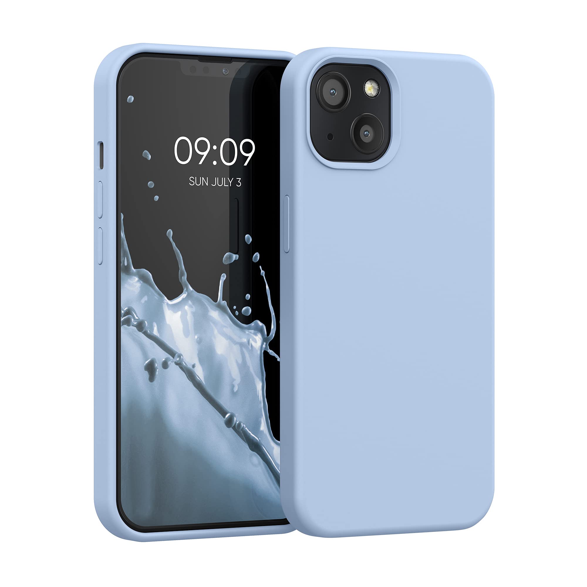 kwmobile Case Compatible with Apple iPhone 13 Case - TPU Silicone Phone Cover with Soft Finish - Light Blue Matte — image 1