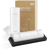 Wevac Vacuum Sealer Bags Rolls with Dispenser, 11"x50' (2 Pack) – Heavy Duty, Leakproof Food Storage for Sous Vide, Meal Prep & Freezer – Compatible with Food Saver