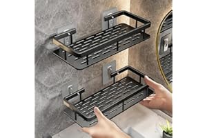 Large Capacity Wall-Mounted Shower Rack, Floating Shelf for Bathroom and Kitchen, No-Drill Installation, Space-Saving, Easy t