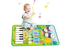 Tapete de Música Infantil, 6 Modos: Piano, Bateria, Violino, Saxofone, Acordeão, Brinquedo Educativo Multijogador