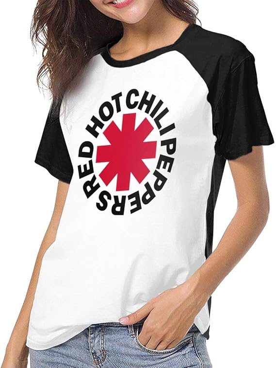 Women's Red Hot Chili Peppers Rock Band Logo Top Fashion Cotton Raglan