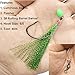 15Packs Fishing Bait Rigs Set Saltwater Fishing Rigs with Sharp Hooks, Fish Skin, Barrel Swivel and Glow Beads Bottom Fishing Rigs for Freshwater Flounder Sea Bass Halibut (Green)