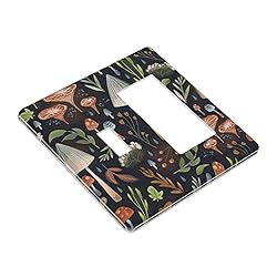Boho Mushroom Forests 2 Gang Single Toggle Rocker