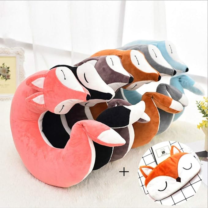 ninguno Precioso Fox Animal Algodón Felpa en Forma de U Almohada para