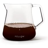 Fellow Hand-Blown Glass Coffee Carafe, 16.9 oz Pour Over Server | Mighty Small, Thick Borosilicate Decanter, No-Drip Spout, Tea Steeper, Coffee Pitcher, Firm-Grip Handle, Microwave Safe