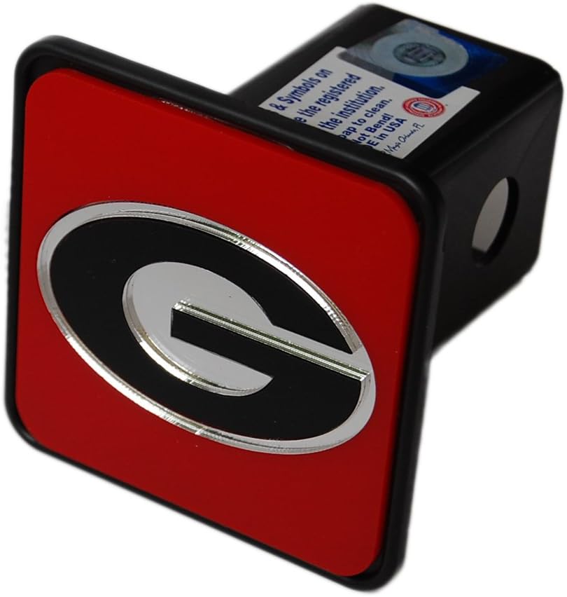 Georgia Bulldogs 2" Trailer Hitch Cover Red Silver Black