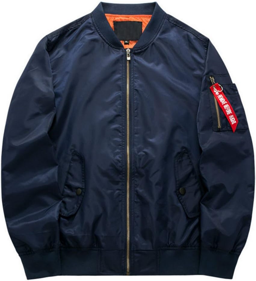 Men's Zipper Up Casual Light Weight Flight Bomber Jackets