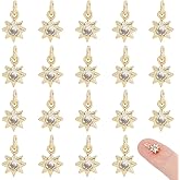 DICOSMETIC 20Pcs Sun Charm Bulk 18K Gold Plated Brass Cubic Zirconia Pendants 8x6.5x2.5mm Celestial Charms Vintage Sun Dangle Charms for DIY Necklace Bracelet Earring Jewelry Making, Hole: 2.5mm