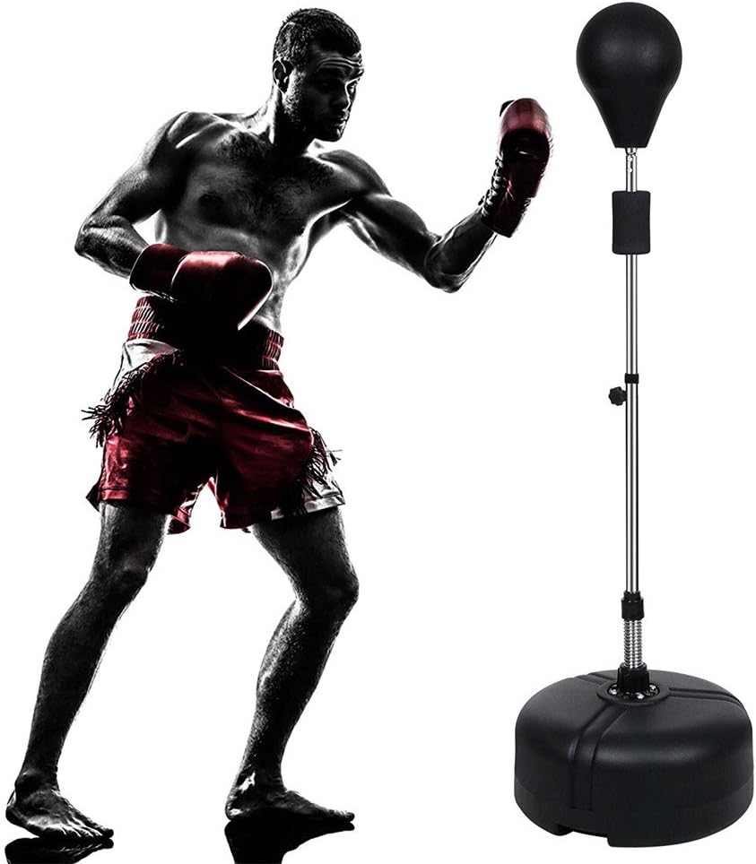 Sondereu Height Adjustable Speedball boxing punch bag ball with boxing training table top stand, 144 – 156 cm