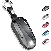 QBUC for Tesla Key Fob Cover with Keychain Soft TPU Protection Case Compatible with Tesla Model X (Black)