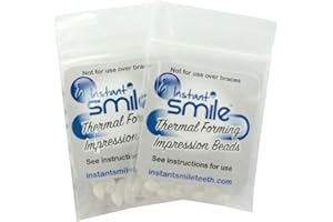INSTANT SMILE Billy Bob Replacement Thermal Adhesive Fitting Beads for Fake Teeth Package of 2