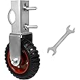 6 Inch Gate Wheel Under Mount Farm Gate Caster, Gate Support Wheel with 1-5/8" Thru 2" Gate to Prevent Dragging for Chain Link Fence Sliding Gate Casters (1Pack)