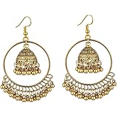 Bohemian Jhumka Tassel Beaded Ball Dangle Drop Earrings Ethnic Gypsy Beads Vintage Traditional Jhumki Dangling Earring Boho Handmade Bollywood Indian Jewelry for Women Mother's Day Gifts