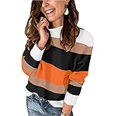 GUNEST Women’s Striped Sweater Long Sleeve Crew Neck Ribbed Knit 2025 Fall Winter Pullover Sweater Tops