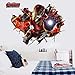 3D Wall Decor Stickers For Kids Room - Birthday and Theme Party Supplies Wall Decals (Iron Man)