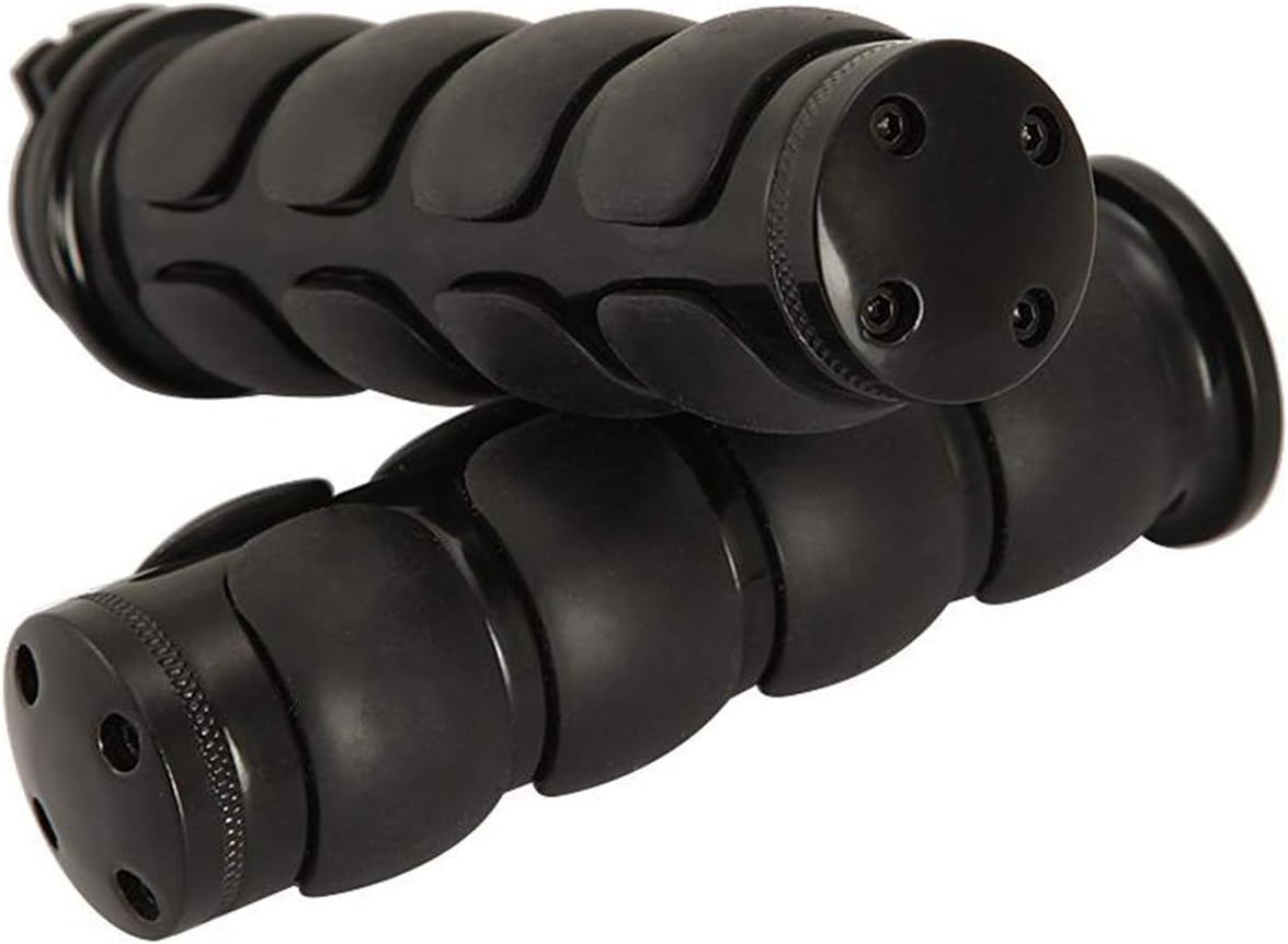 INNOGLOW Motorcycle Handlebar Grips 7/8" Molded Rubber Black Hand Grips Fits for Cruisers