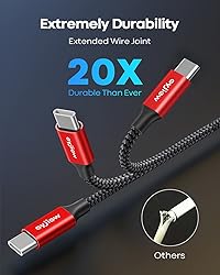 eyjiew USB C Cable 1.5FT [3Pack], Short USB A to