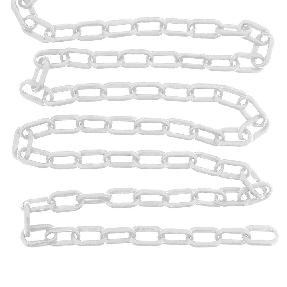 Plastic Barrier Chain Parking Space Barrier Road Plastic Chain, Hazard Chain Link, Black/Red/White/Yellow, 5M/ 8M/ 10M (8mm*10M, White)