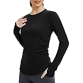 baleaf Womens Thermal Long Sleeve Shirts Fleece Lined Tops Winter Cold Weather Running Gear Base Layer